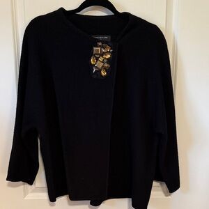 Jones New York Black Cardigan  with Gold Accents
